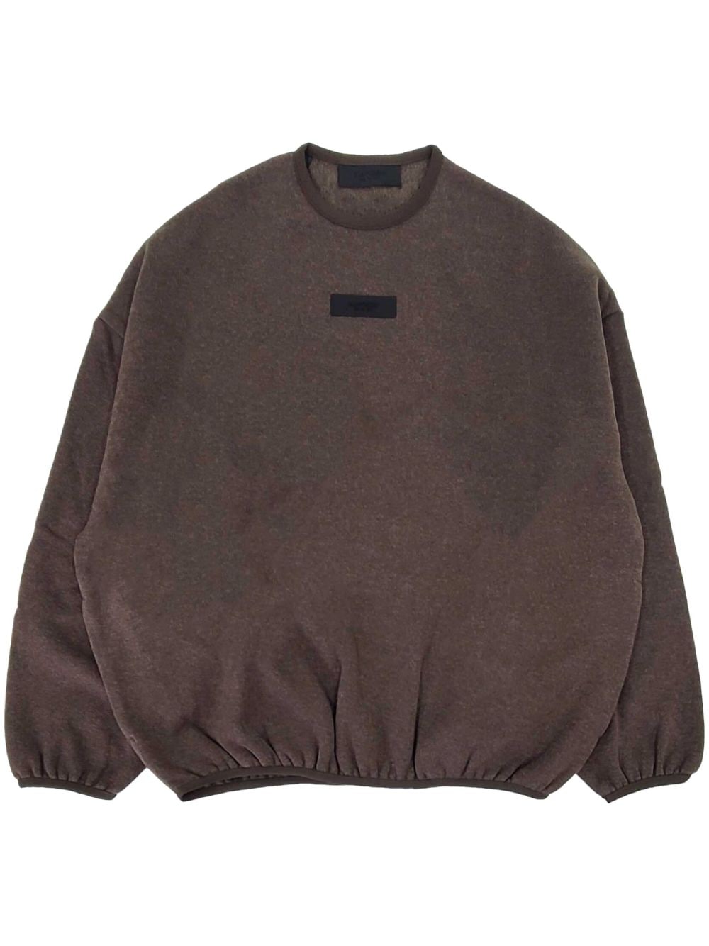 Essentials Logo Patch Elasticated Waistband Sweatshirt In Brown