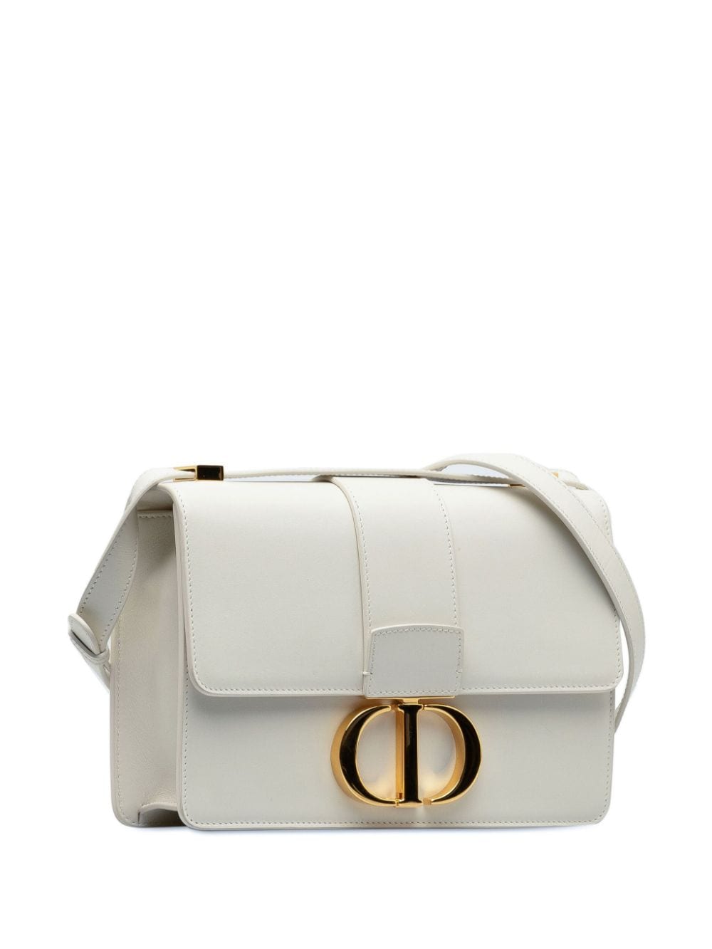 Pre-owned Dior 2021 30 Montaigne Shoulder Bag In White