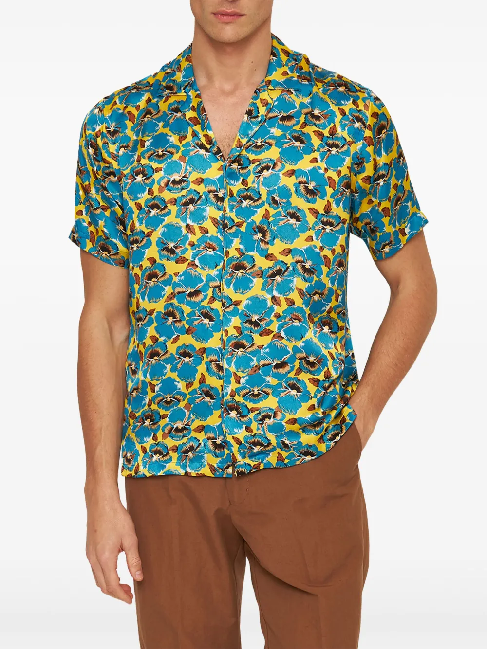 Orlebar Brown Overhemd met bloemenprint Blauw