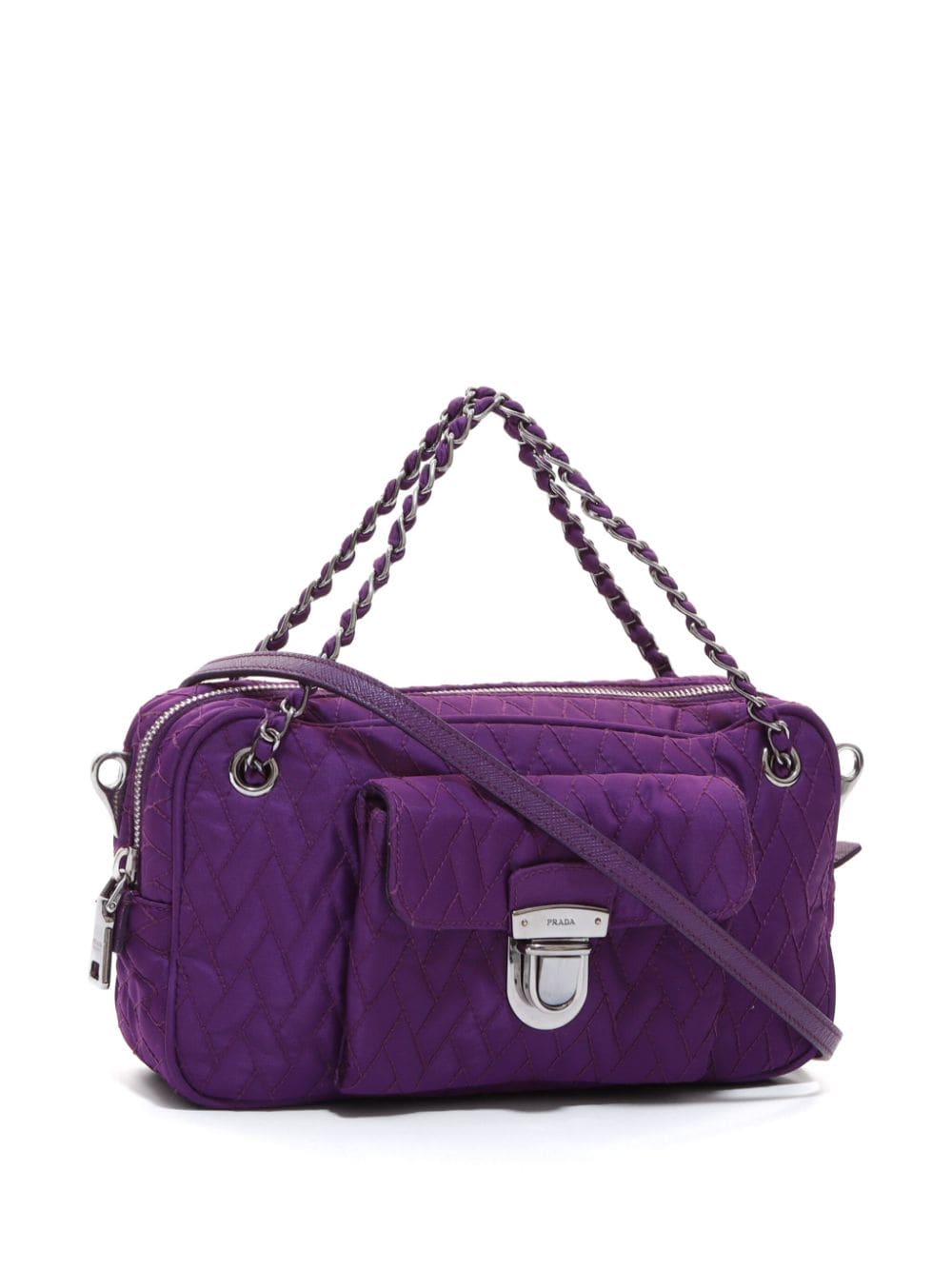 Pre-owned Prada 2way Quilted Shoulder Bag In Purple