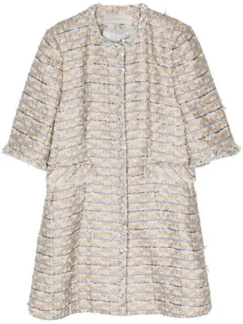 SHIATZY CHEN beaded-trim tweed coat