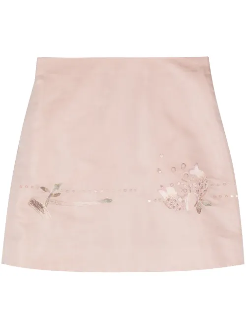 Minijupe à fleurs en dentelle - SHIATZY CHEN - Modalova