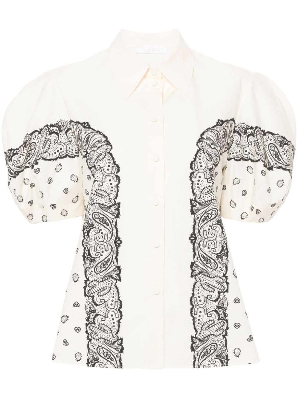 Chloé bandana-print cotton blouse Beige