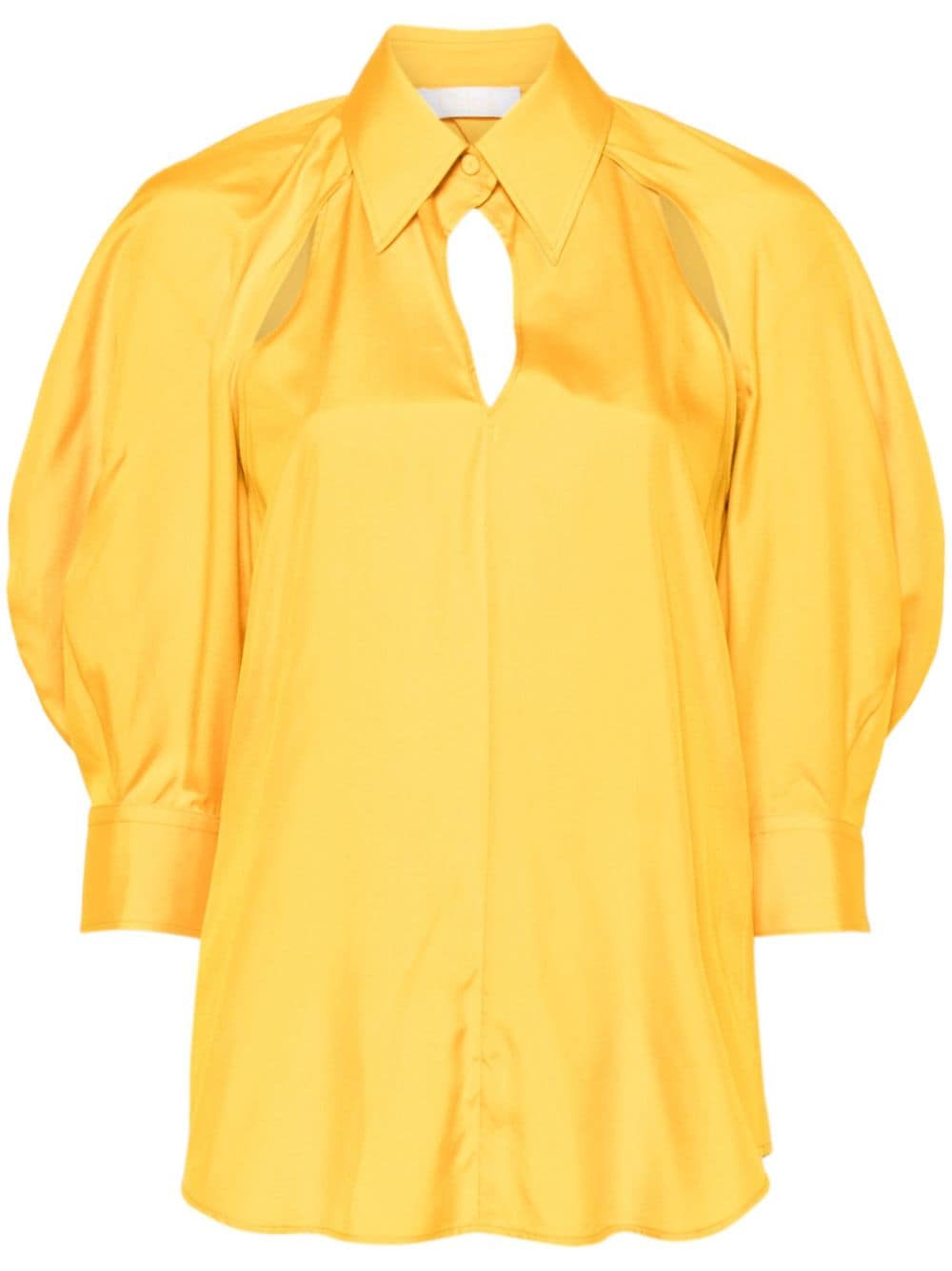 Chloé open-shoulder silk blouse Geel