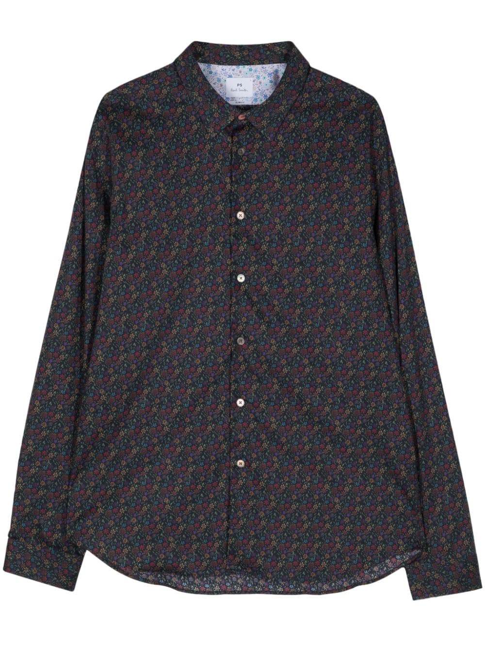 PS Paul Smith Small Floral-print shirt Blauw