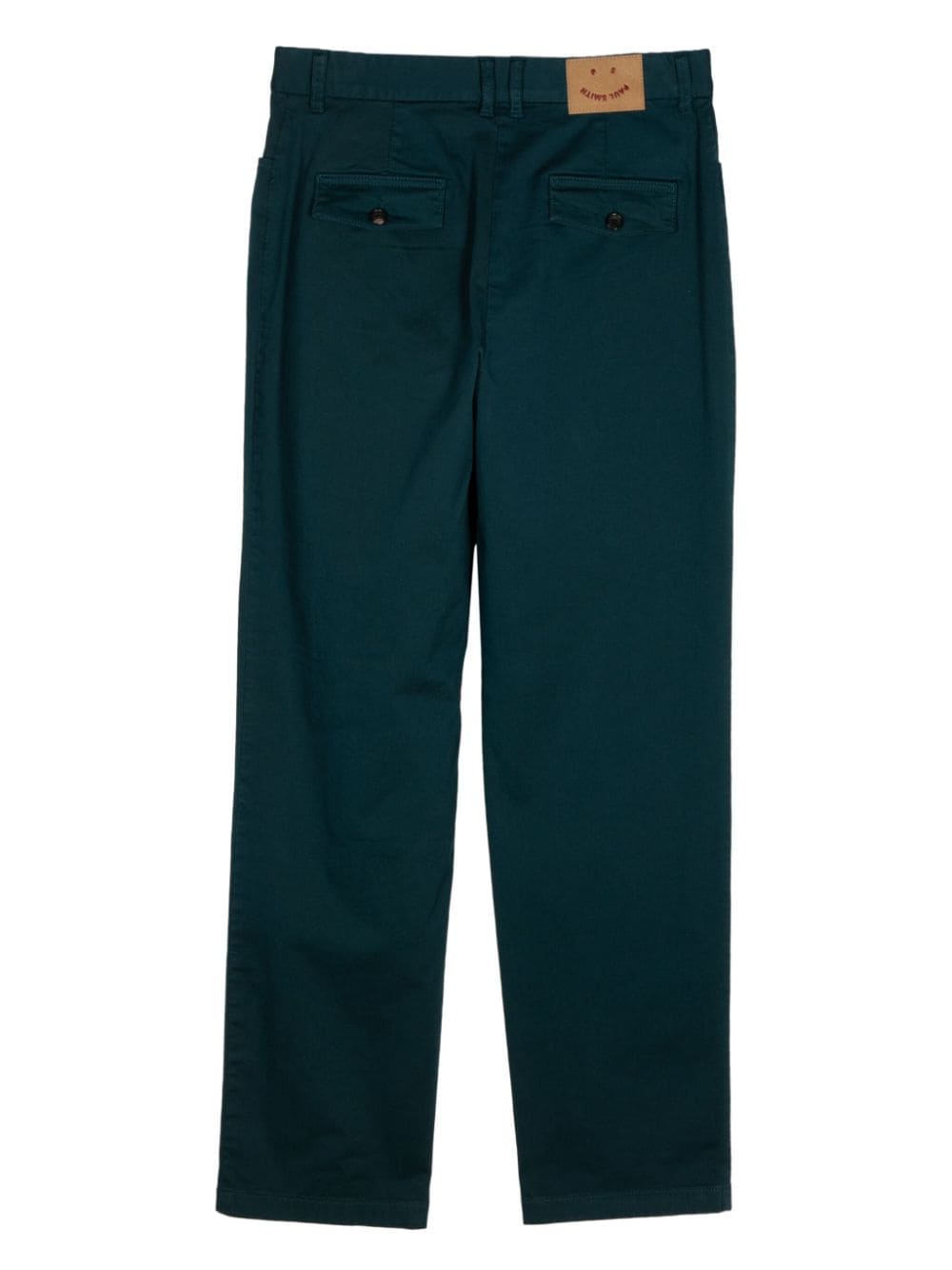 Shop Ps By Paul Smith Logo-patch Organic Cotton-blend Trousers In Blue