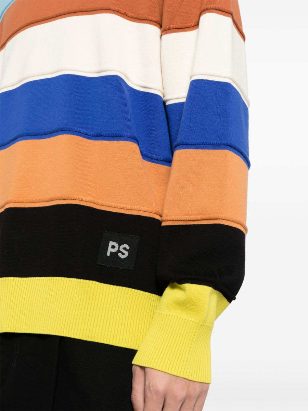 Shop Ps By Paul Smith Striped Organic Cotton Jumper In 褐色