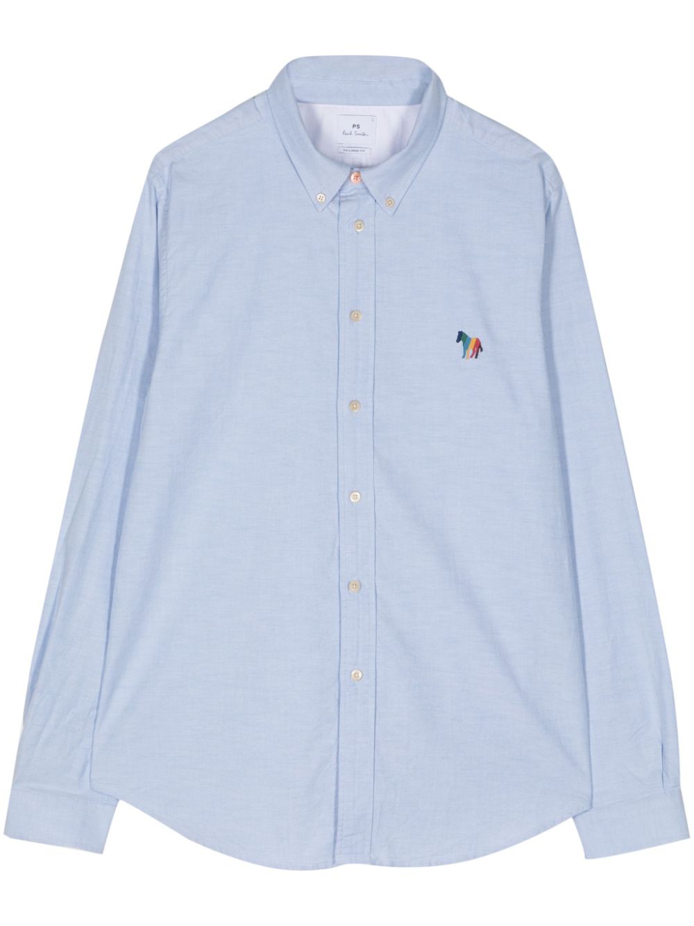 PS Paul Smith Embroidered Zebra Cotton Shirt - Blue