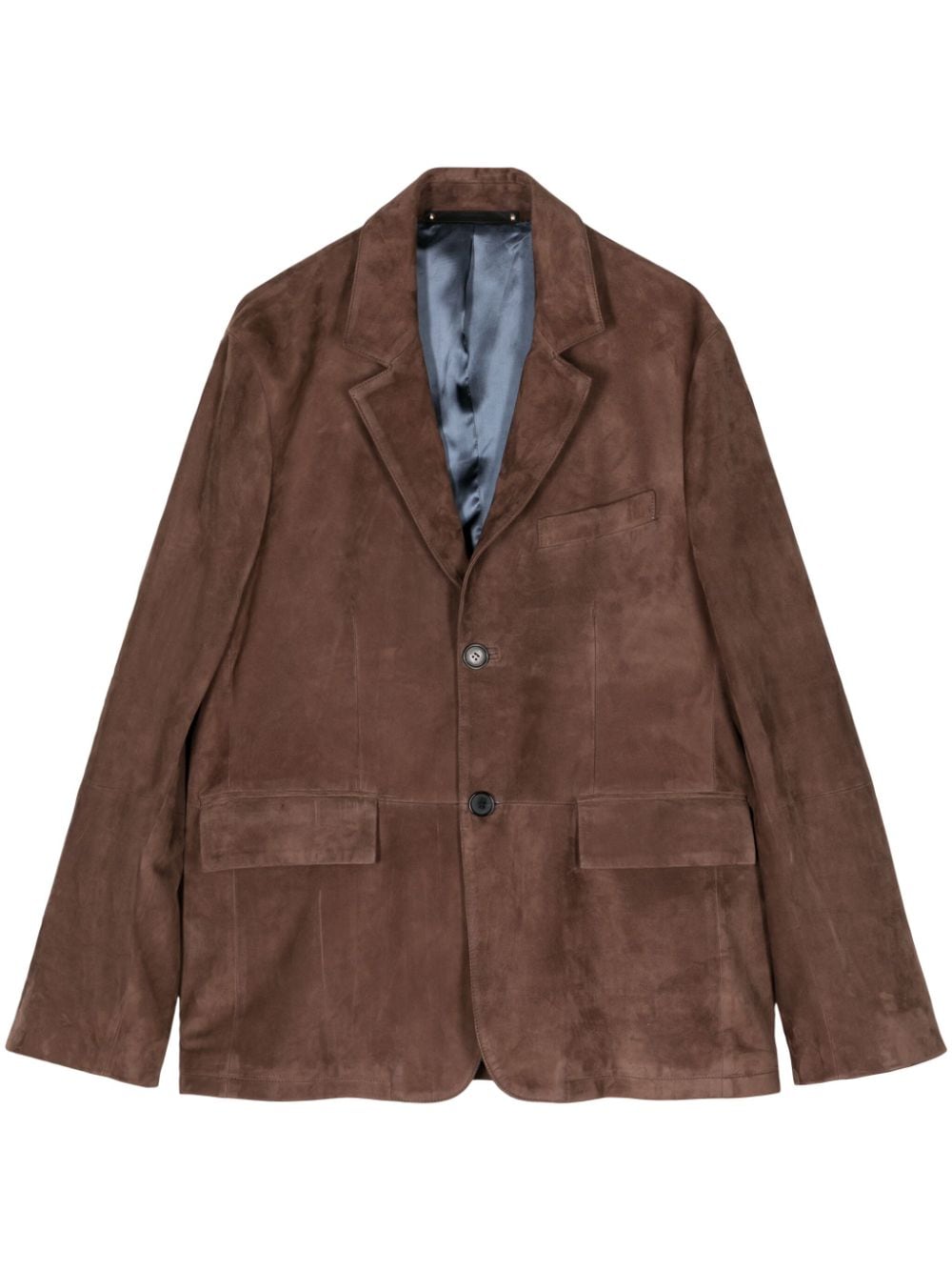 Paul Smith Single-breasted Leather Blazer In Brown