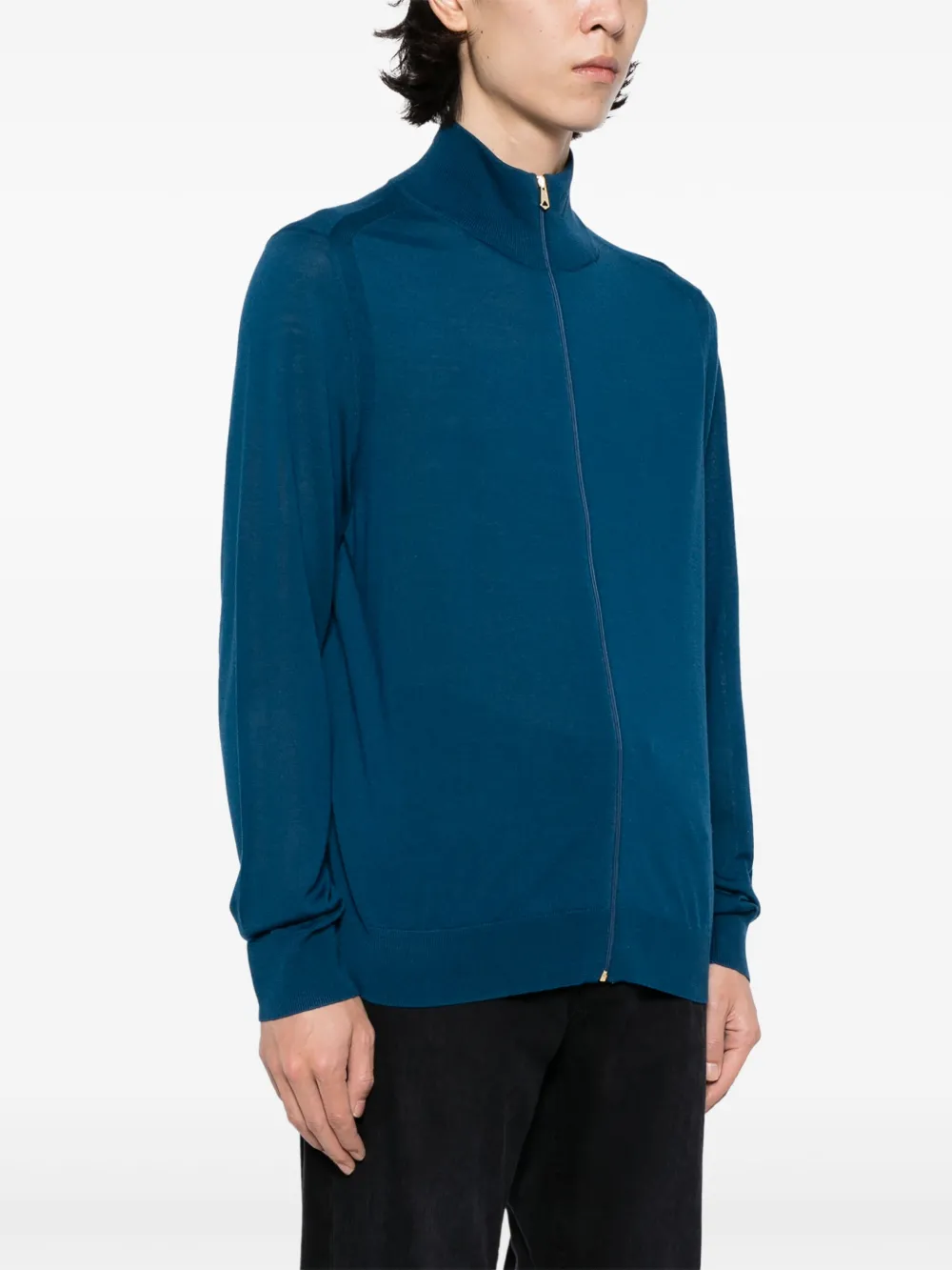 PAUL SMITH Merino outlet Wool Zip-Up Cardigan