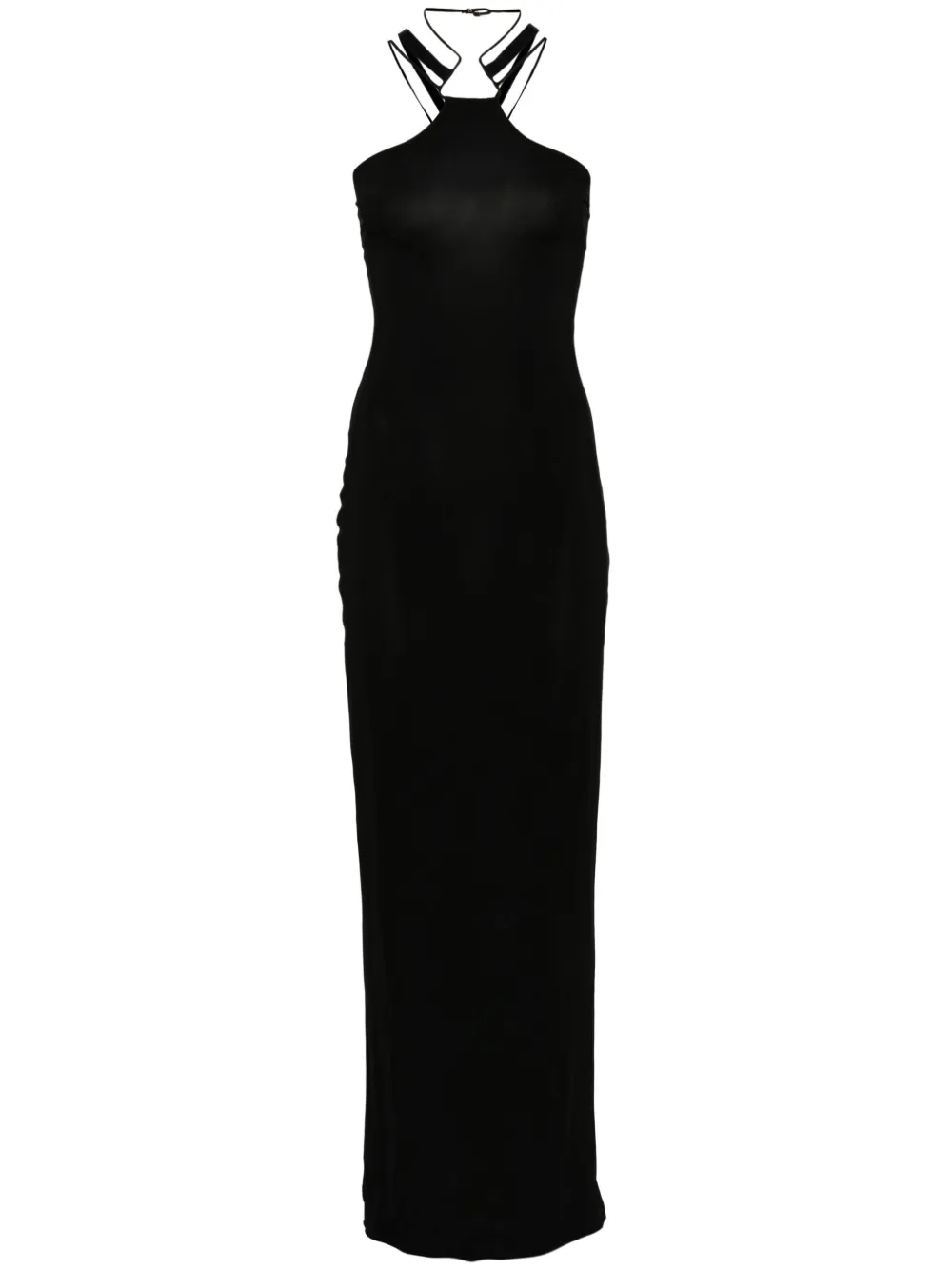 Shop Nensi Dojaka Multi-strap Maxi Dress In Black