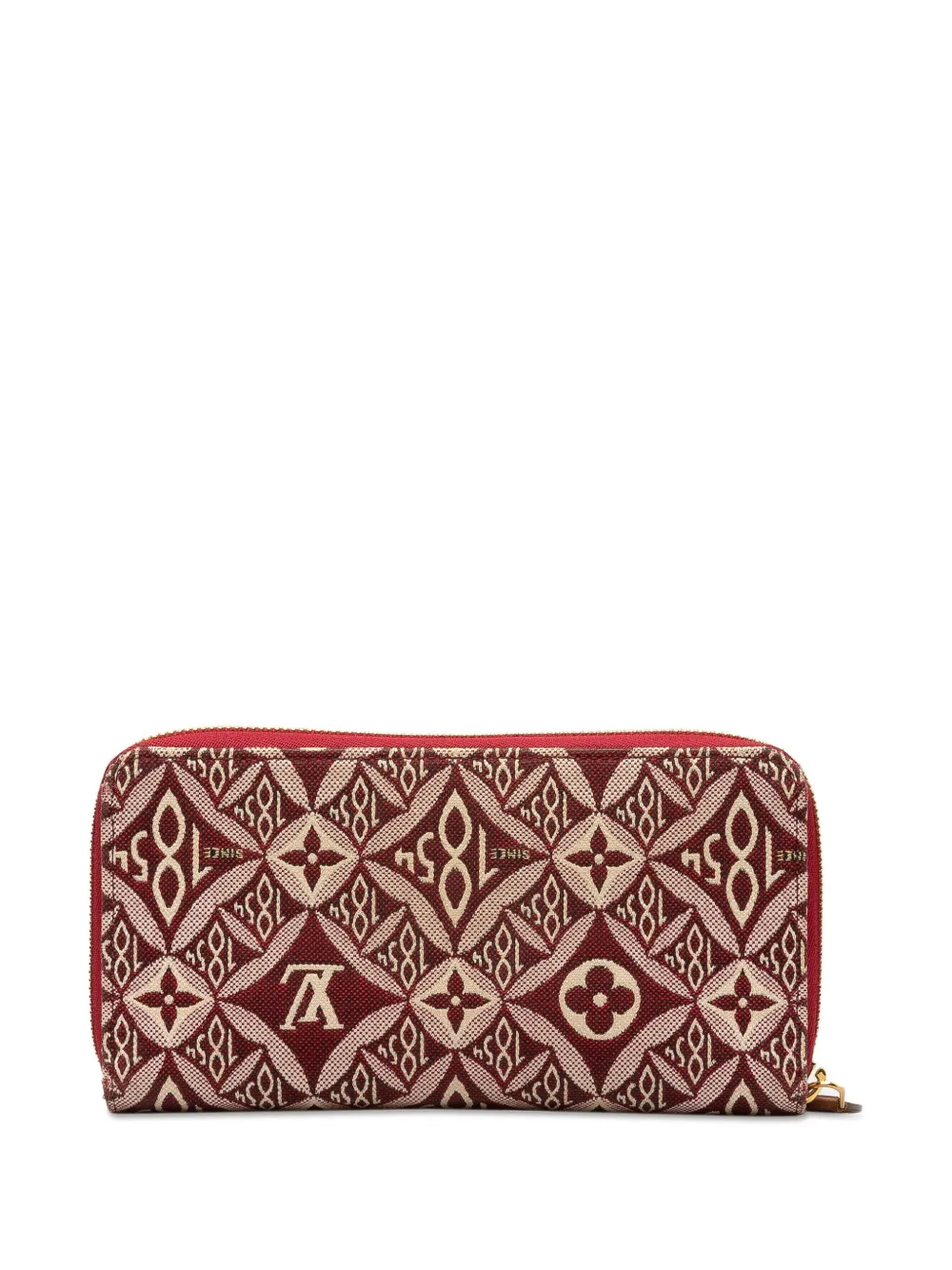 Pre-owned Louis Vuitton 2020 Since1854 Monogram-jacquard Wallet In Red