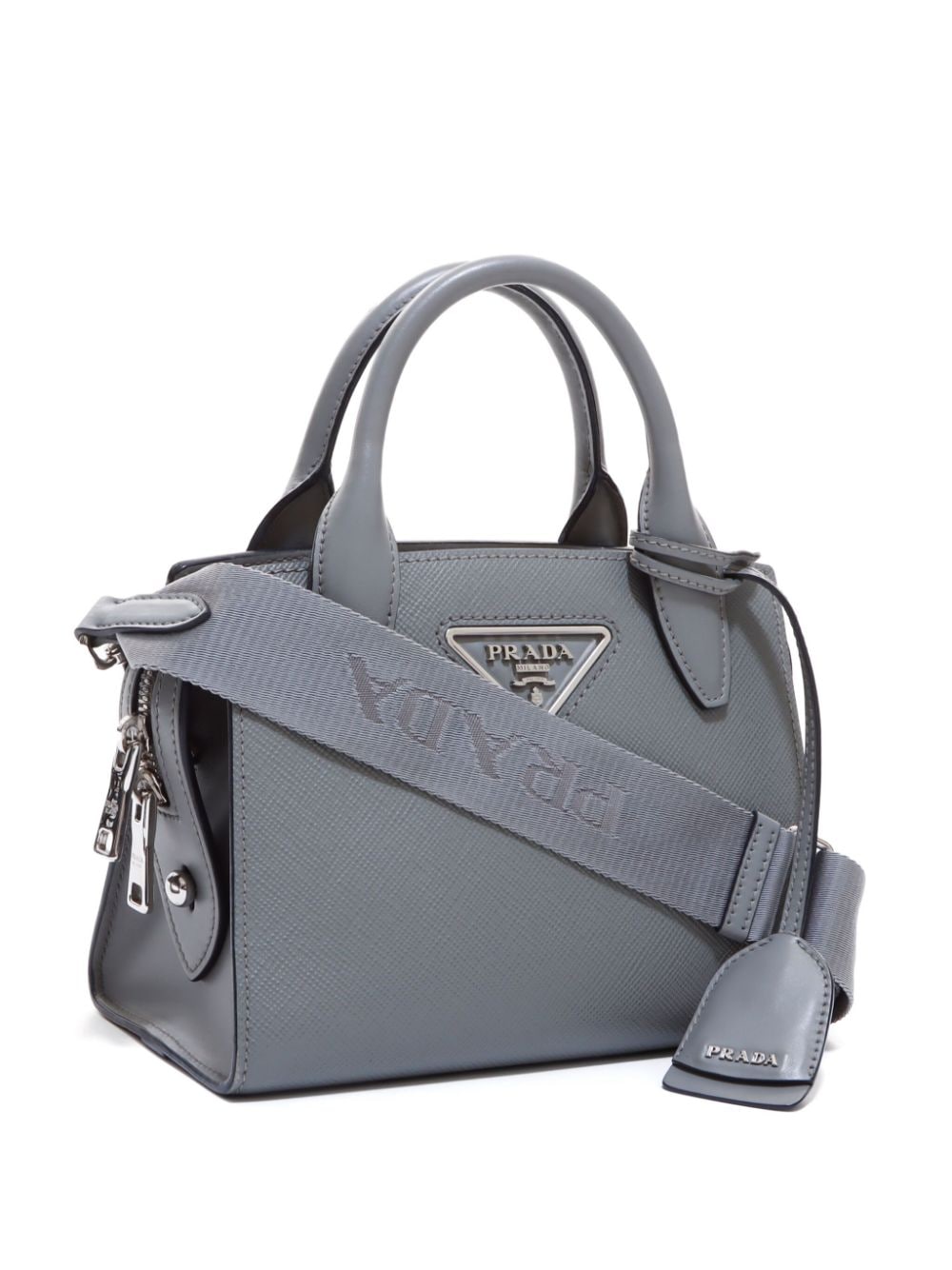 Pre-owned Prada 2way Leather Shoulder Bag In Grey