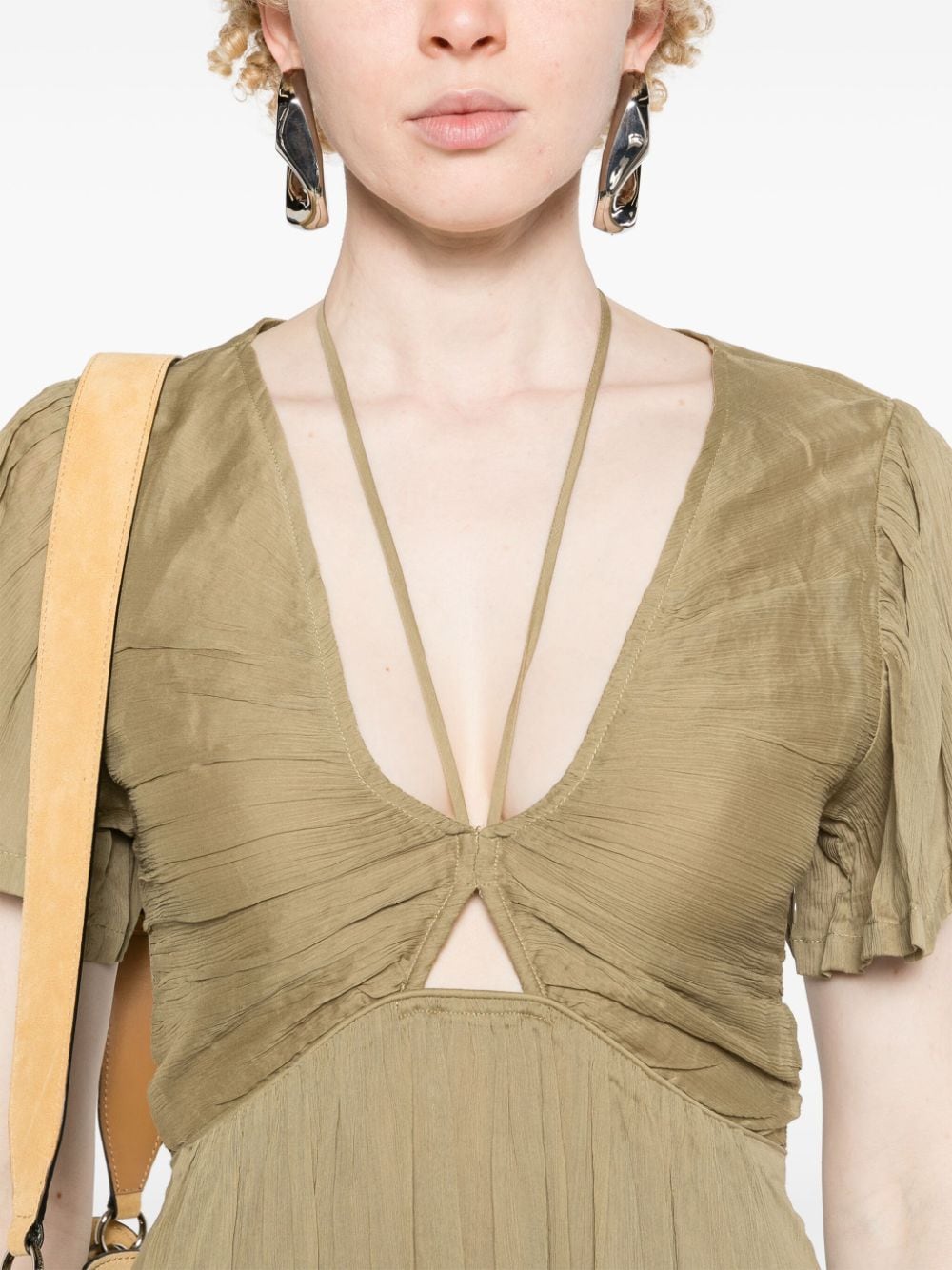 ISABEL MARANT Agathe crêpe maxi-jurk Groen