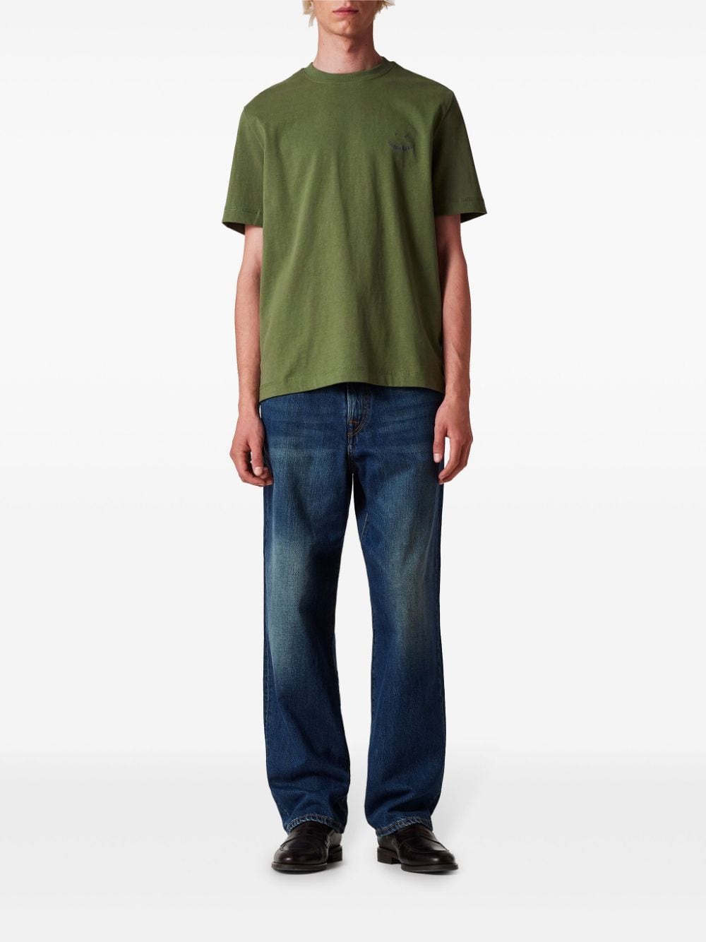 PS Paul Smith logo-embroidered T-shirt - Groen