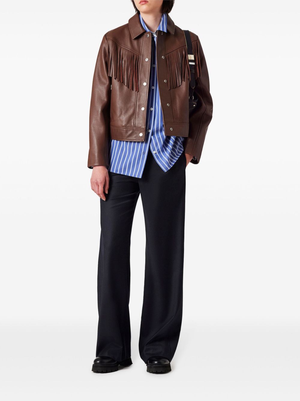 PS Paul Smith leather fringed jacket - Bruin