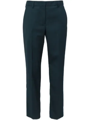 パンツ PAUL SMITH Women Straight Pants W2R312TM21404LT Blue Women's Navy Wool-Hopsack Wide Leg Pants