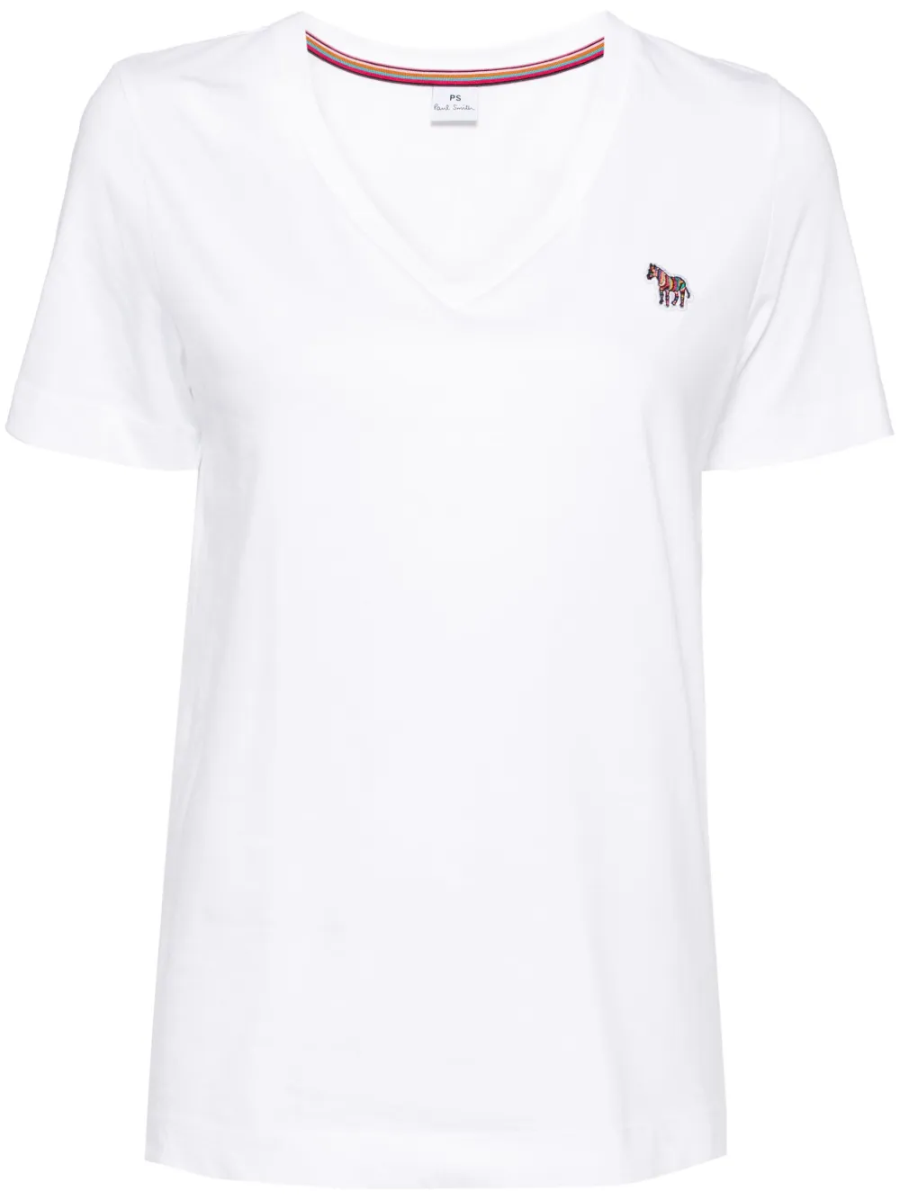 logo-embroidered v-neck T-shirt