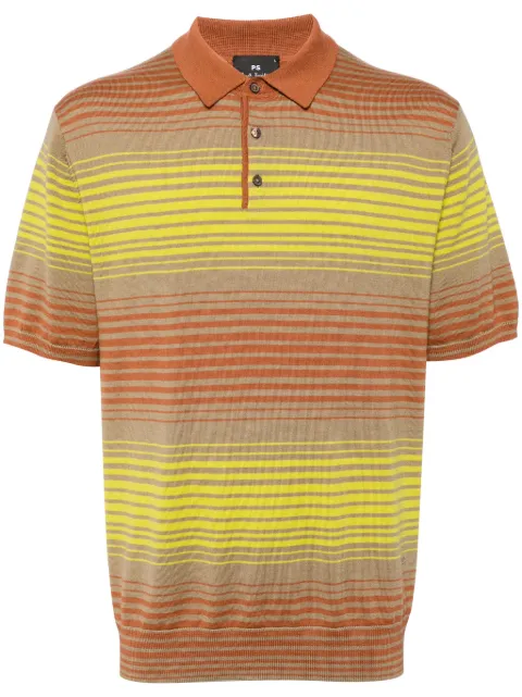 PS Paul Smith striped merino wool polo shirt
