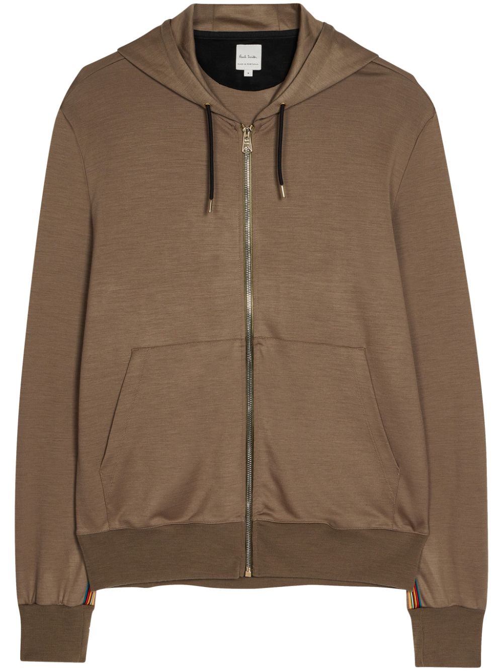 Paul Smith stripe detail zipped hoodie - Brown