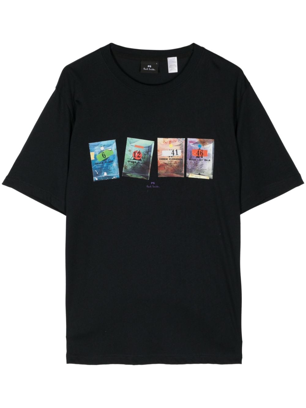 Ps By Paul Smith Seed Packet Print T-shirt In Black