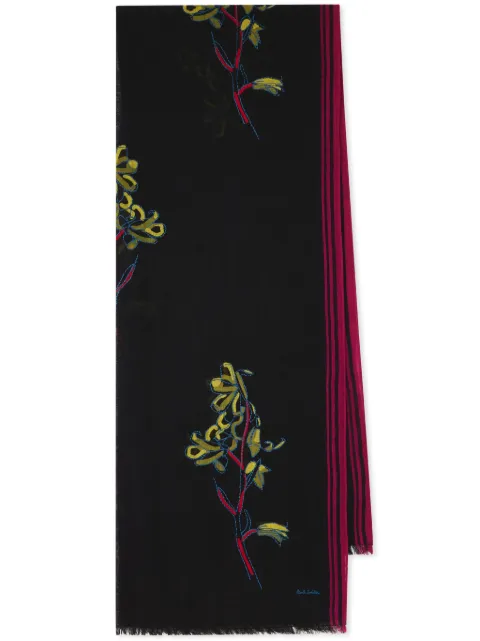 Paul Smith floral-embroidered wool scarf