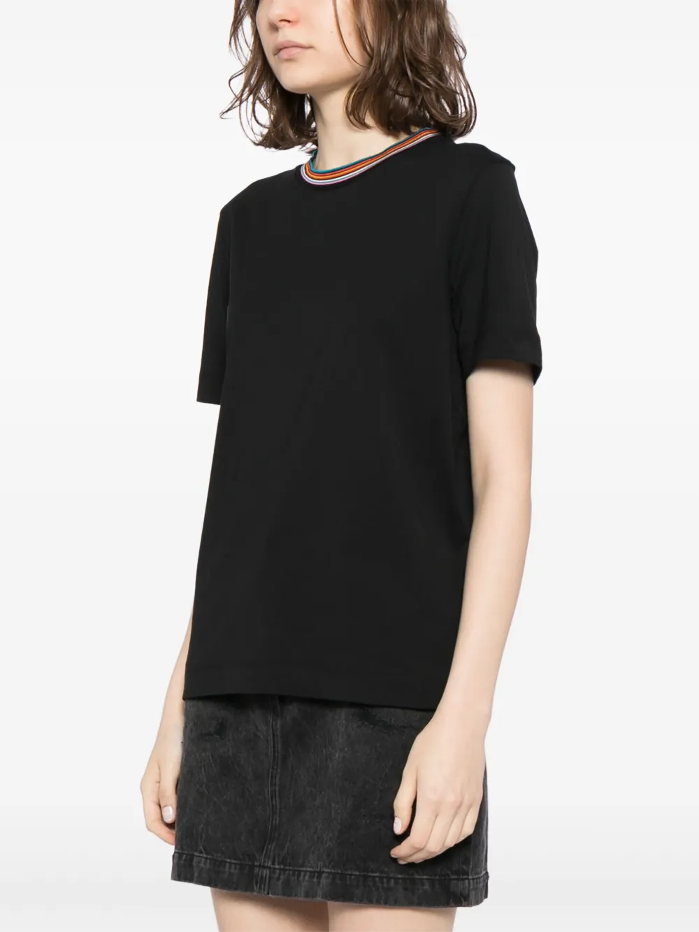 Paul Smith Contrast-trim Cotton T-shirt In Black