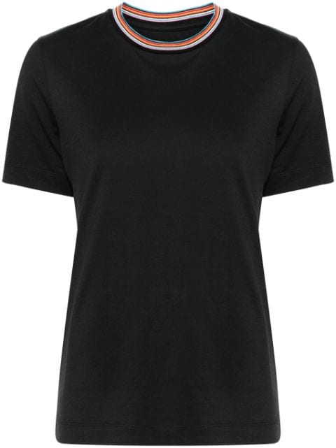 contrast-trim cotton T-shirt