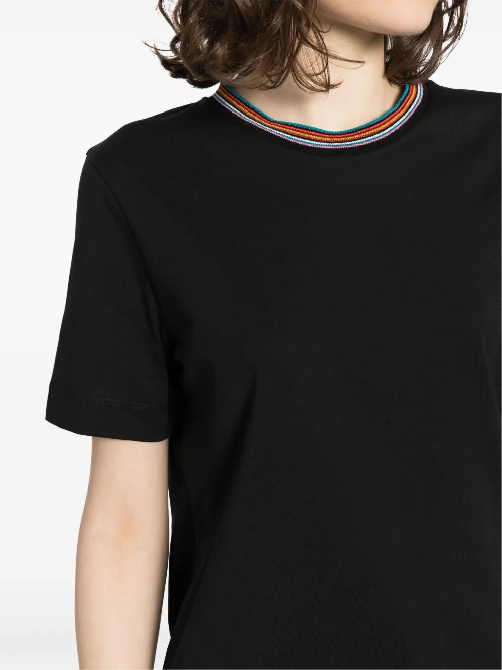 Paul Smith Contrast-trim Cotton T-shirt In Black