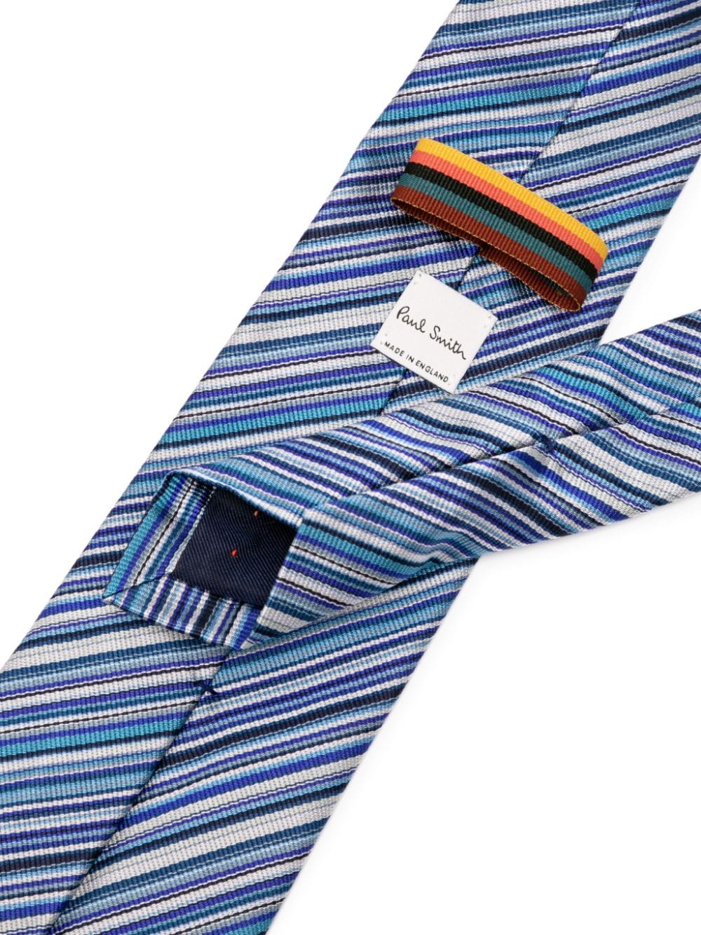 Shop Paul Smith Striped Silk Tie In Blue