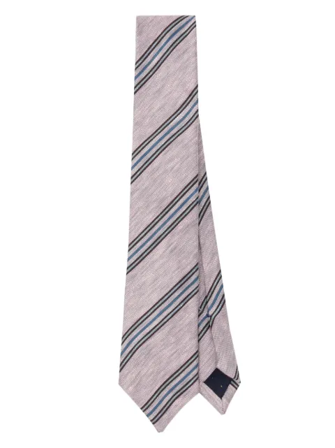Paul Smith stripe-print linen-silk blend tie