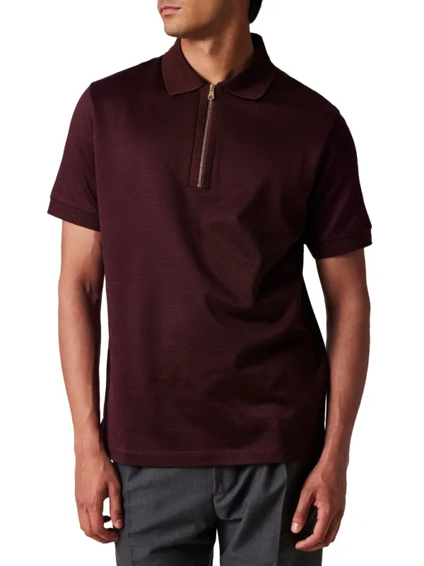 Tシャツ・カットソー Paul Smith MENS REGULAR FIT HALF ZIP POLO Paul Smith Half Zip Polo T Shirt Grey | Mainline Menswear