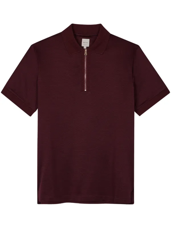 Tシャツ・カットソー Paul Smith MENS REGULAR FIT HALF ZIP POLO Paul Smith Half Zip Polo T Shirt Grey | Mainline Menswear
