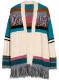 PS Paul Smith striped fringed cotton cardi-coat - Neutrals