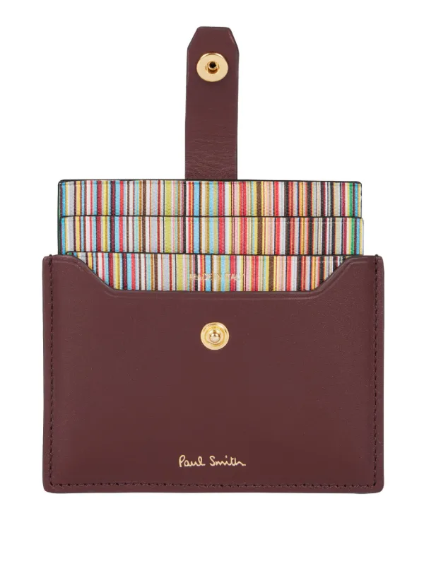 Paul Smith Signature Stripe pull Out Leather Card Holder Red FARFETCH