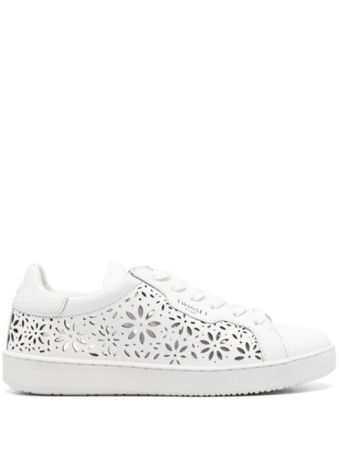 TWINSET laser-cut leather sneakers
