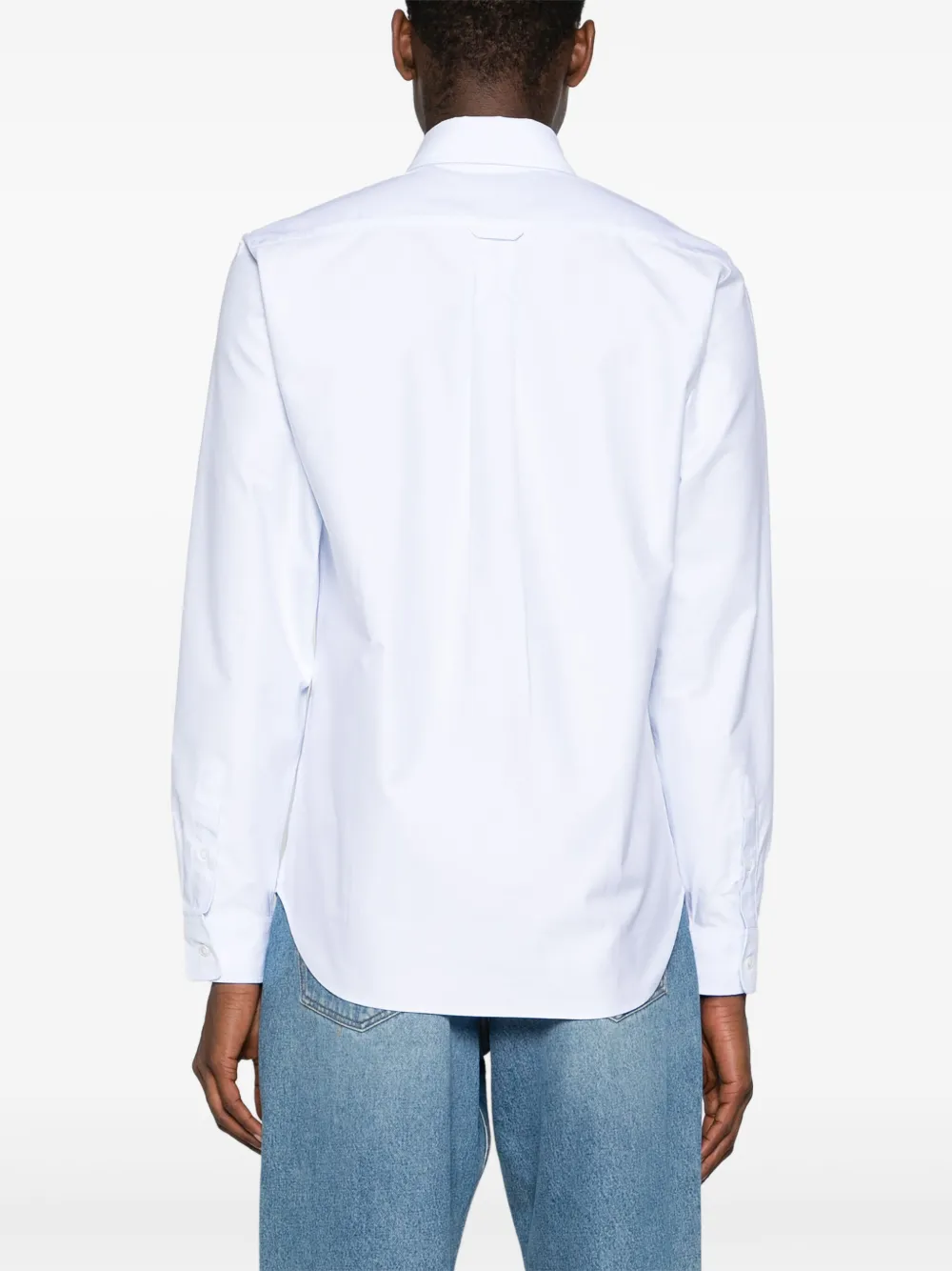 Shop Maison Kitsuné Fox-motif Cotton Shirt In Blau