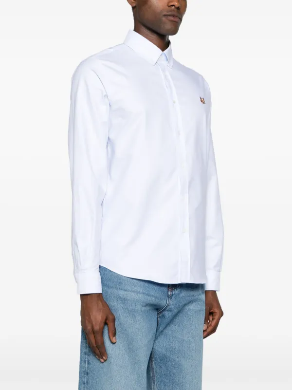 Maison Kitsune Chemise En Coton a Motif Renard Bleu FARFETCH MA