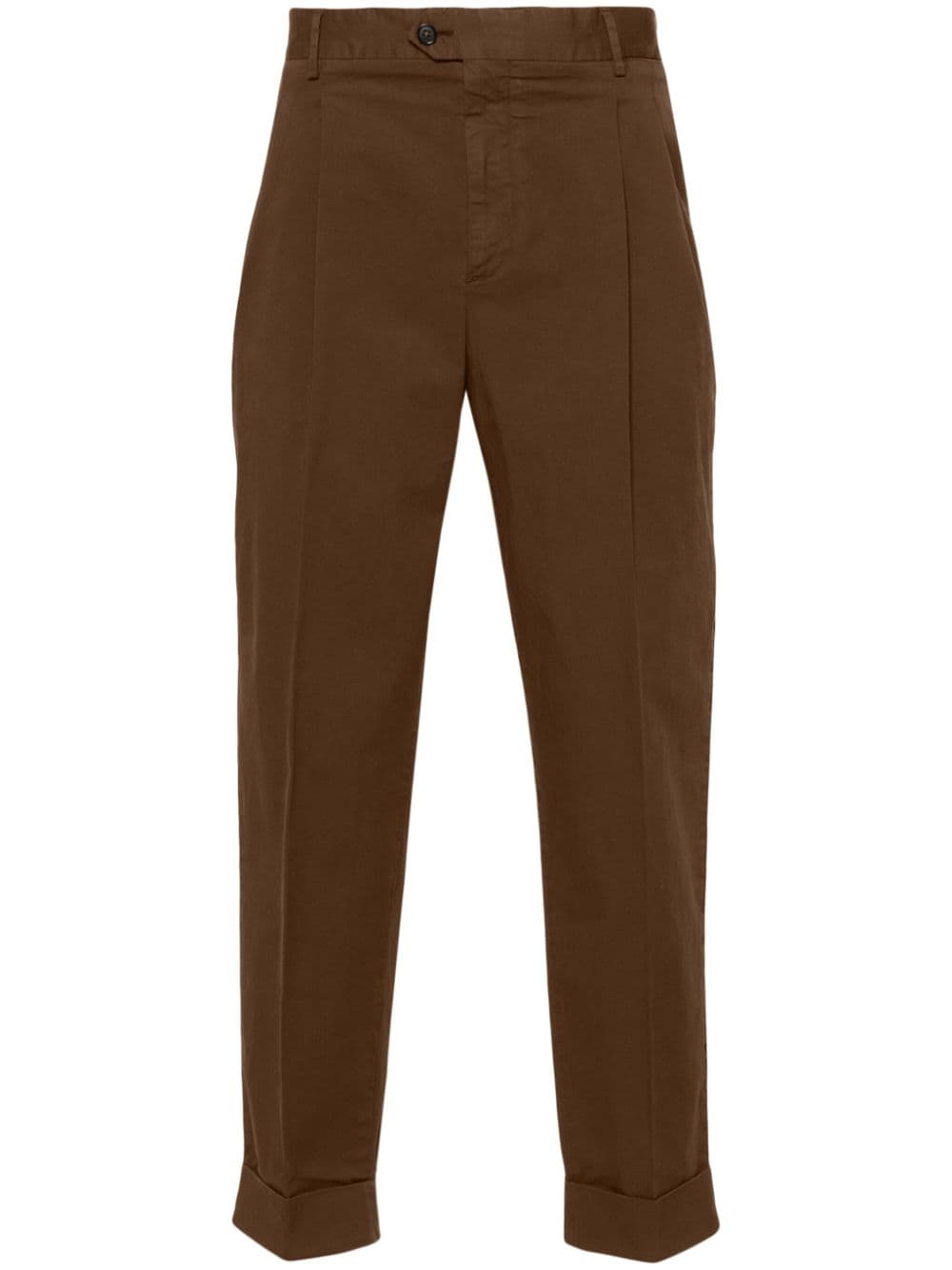Pt Torino Pleat-detail Trousers In Brown