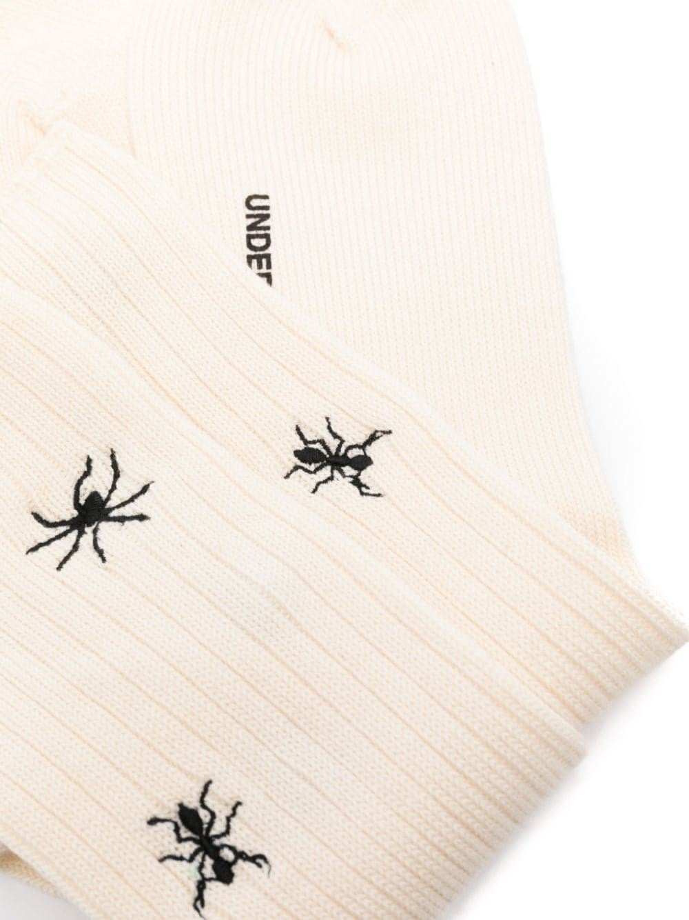 Undercover spider-embroidered socks - Beige