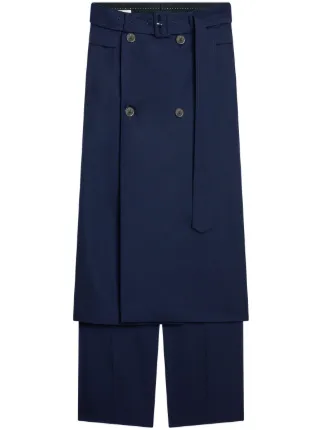 DRIES VAN NOTEN スカートレイヤー パンツ | ブルー | FARFETCH JP 