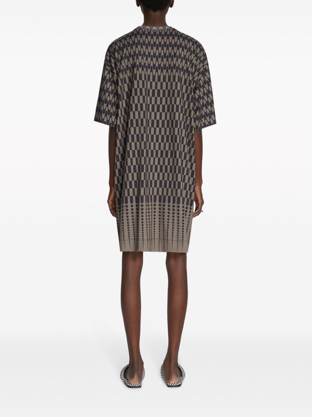 Shop Dries Van Noten Mix-print Cotton Dress In Blau