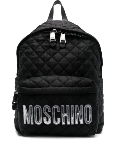 Moschino logo lettering quilted backpack