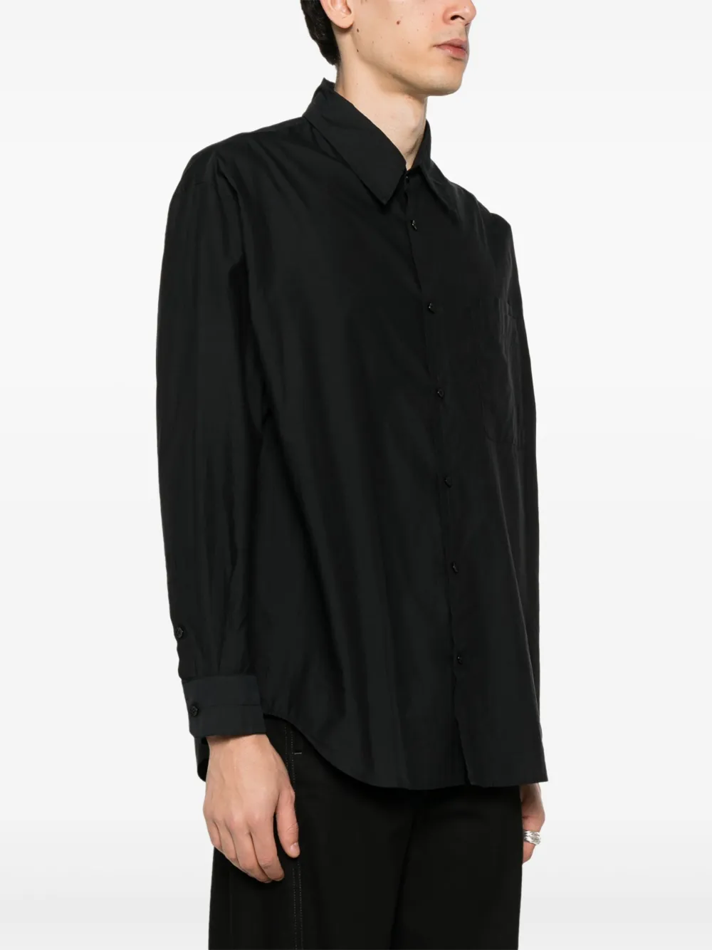 Shop Lemaire Double-pocket Shirt In Black