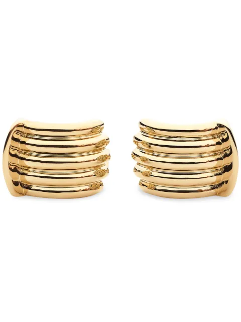 Ferragamo logo-engraved ribbed cufflinks