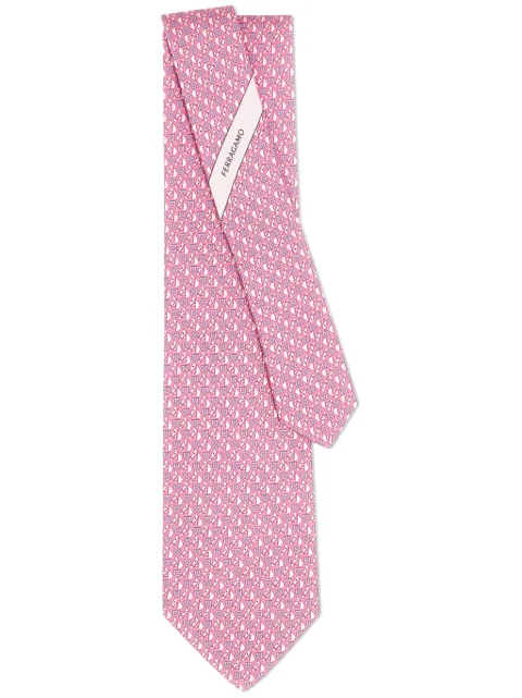 Ferragamo equestrian-print silk tie