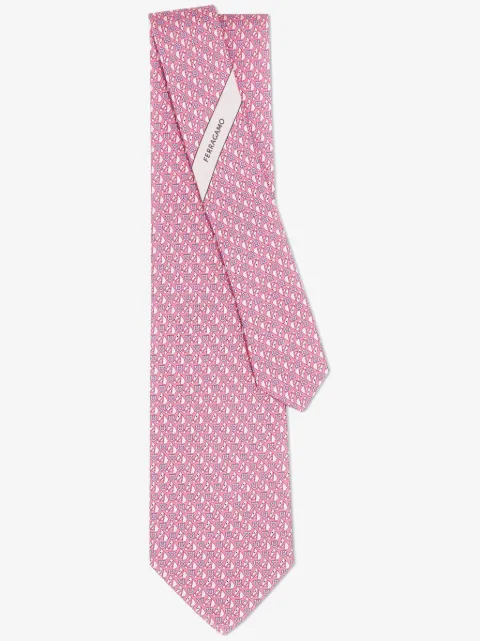 Ferragamo equestrian print silk tie