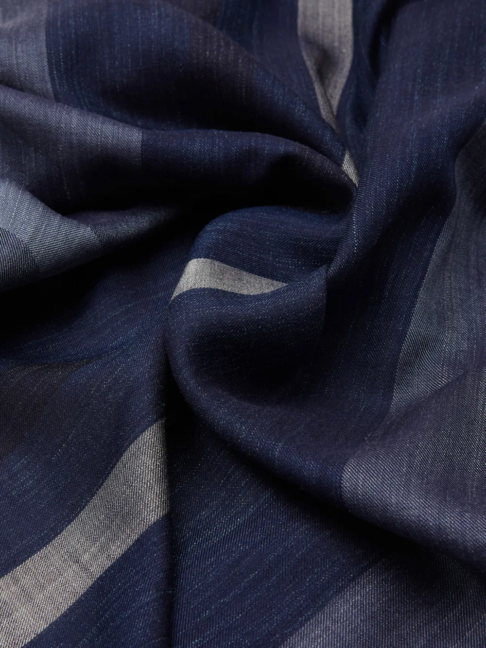 Ferragamo Stola met jacquard maxi-strepen - Blauw