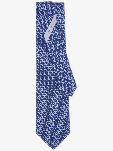 Ferragamo corbata de seda con estampado ecuestre