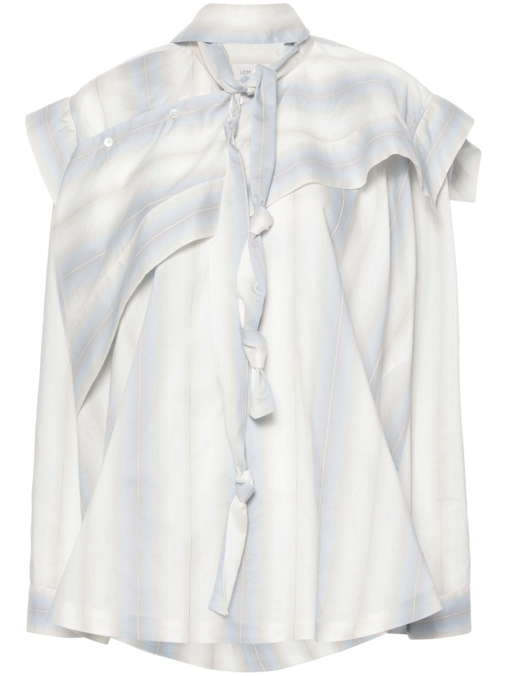 LEMAIRE asymmetrical striped blouse Blauw